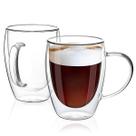Jogo de Xícara de Café Vidro Duplo 350ml Kit 2 Unidades Caneca