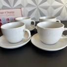 Jogo de xícara de chá de cerâmica branca com 8 peças com pires kit conjunto xícaras grande cafe leite branco xicara Jogo de xícara de chá de cerâmica branca com 8 peças com pires kit conjunto xícaras grande cafe leite branco xicara