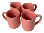 Jogo De Xicara De Porcelana P/café Rosa C/4pcs 90ml