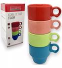 Jogo de Xicara de Porcelana Para Café Colorida 4 Peças Lindas - Haüskraft