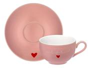 Jogo de Xicaras Cafe Cha 6 xicara Porcelana Com Pires 160ml