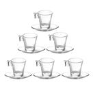 Jogo De Xícaras Café Com Pires Napoli 12 Peças Vidro 80ml - Em Casa Tem