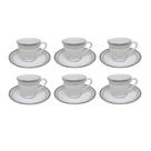 Jogo de xícaras café em porcelana Noritake Rochester Platinum 6 peças