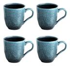 Jogo De Xícaras Caneca Cerâmica 4pç Chá Café Petroleum 273ml