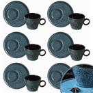 Jogo de Xícaras com Pires 12pçs Porto Brasil Neo Night Sky 210ml Cerâmica Stoneware Jogo de Xícaras com Pires 12pçs Porto Brasil Neo Night Sky 210ml Cerâmica Stoneware
