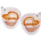 Jogo De Xicaras Coração Vidro Parede Dupla Caneca 2un 80ml