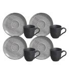 Jogo de Xicaras de Café Chá Com Pires 120ml Kit 4 Peças Cerâmica Bio Dust Porto Brasil