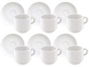 Jogo de Xícaras de Café de Porcelana 100ml