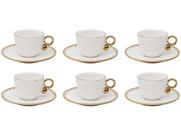 Jogo de Xícaras de Café de Porcelana 90ml Wolff Mesa Egg 6 Peças