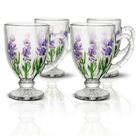 Jogo de Xícaras de Café em Cristal Lavanda Hand Painting 190ml Lyor