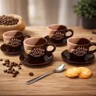 Jogo de Xícaras de Café em Porcelana Coffee COM8 Peças 120ml Jogo de Xícaras de Café em Porcelana Coffee COM8 Peças 120ml
