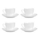 Jogo de Xícaras de Chá com Pires Kit 4 Peças Clean 220ml Porcelana Lyor