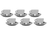 Jogo de Xícaras de Chá Porcelana 220ml Wolff Versa - 6 Peças