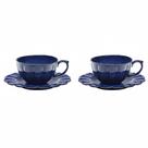 Jogo De Xicaras De Cha Porcelana Oxford Azul perfeito