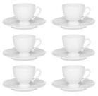Jogo de Xícaras de Chá Soleil White Oxford Porcelanas 12 Peças