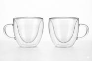 Jogo de Xícaras de Parede Dupla de Vidro Borossilicato para Café 240ml 2 Peças - Vista Home