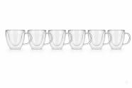 Jogo de Xícaras de Parede Dupla de Vidro Borossilicato para Café 240ml 6 Peças - Vista Home