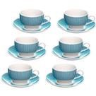 Jogo De Xícaras De Porcelana Acqua De Chá Azul 160 Ml 12 Peças