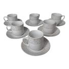 Jogo de Xícaras de Porcelana com Pires para Café 12 Peças 90ml
