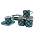 Jogo De Xícaras De Porcelana Com Pires Para Café Mesa Posta