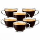 Jogo de Xícaras de Vidro 200ml para Café, Chá e Cappuccino conjunto xícaras com alça para bebidas quentes