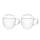 Jogo de xícaras de vidro para café parede dupla 80 ml 02 peças - Etilux