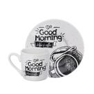 Jogo de Xícaras para Café com Pires Have a Coffee em Porcelana 6Pçs 80ml - Hauskraft