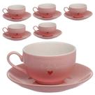 Jogo de Xícaras para Chá 160ml Lamour Rosa Porcelana Hauskraft Jogo de Xícaras para Chá 160ml Lamour Rosa Porcelana Hauskraft