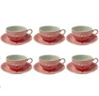 Jogo de Xícaras Porcelana Café 6 Xícaras e 6 Pires 90ml Lamour - Hauskraft