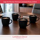 Jogo de Xícaras Preto Veneza 210ml em Porcelana Premium Café, Chá, Cappuccino e Presentes Jogo de Xícaras Preto Veneza 210ml em Porcelana Premium Café, Chá, Cappuccino e Presentes