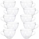 Jogo De Xícaras Vidro Kit Canecas 10 Peças Para Café/ Chá