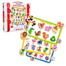 Jogo Educativo Bingo Dos Bichos Animais Brincadeira Criança Madeira 68 Pçs +4 anos