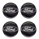 Jogo Emblema Calotas Ford Preto Resinado 48mm