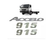 Jogo Emblema Caminhão Mb Accelo 915 Lateral + Frontal