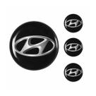 Jogo Emblema Resinado 48mm Hyundai Para Calota Roda - 4 Peças Jogo Emblema Resinado 48mm Hyundai Para Calota Roda - 4 Peças