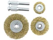 Jogo Escova Aço Circular C/ Haste 1/4'' P/ Furadeira 3 Pçs Cor Dourado