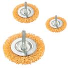 Jogo Escova De Aço Circular Com Haste 1/4'' Com 3 Peças Para Parafusadeira