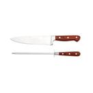 Jogo faca e chaira inox Fracalanza Hanzo Wood 2 peças