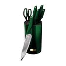 Jogo faca emerald green 7 peça suporte inox berlinger haus