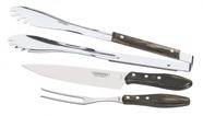 Jogo Faca Garfo Pegador Churrasco 3pc Polywood Tramontina