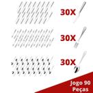 Jogo Faqueiro Aço Inox 90 Peças Restaurante / Casa /Bar