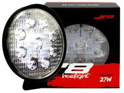 Jogo Farol Auxiliar Redondo Led R8 Troller Luz Branca 9 Leds