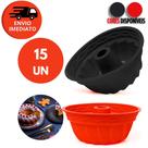 Jogo Forma Pudim Bolo Gelatina Sobremesa Furo Central Em Silicone Microondas Forno Air Fryer