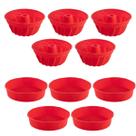 Jogo Forma Silicone Espiral + Forma Redonda Sortida - 10Un