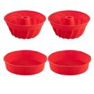 Jogo Forma Silicone Espiral + Forma Redonda Sortida - 4Un