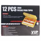 Jogo Fresas para Tupia Haste 1/4" 12 Peças Viptools Jogo Fresas para Tupia Haste 1/4" 12 Peças Viptools