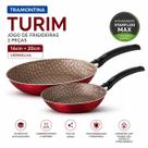 Jogo Frigideiras Tramontina Turim 2pç Alumínio Antiaderente Starflon Max 16cm e 20cm Vermelha Jogo Frigideiras Tramontina Turim 2pç Alumínio Antiaderente Starflon Max 16cm e 20cm Vermelha