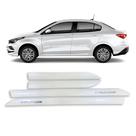Jogo Friso Lateral Cronos Emblema Cromado Branco Alaska