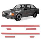 Jogo Friso Lateral Escort Hobby/xr3 1987 88 A 1994 Vermelho