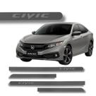 Jogo Friso Lateral Honda Civic Cinza Iridium Ponta Redonda